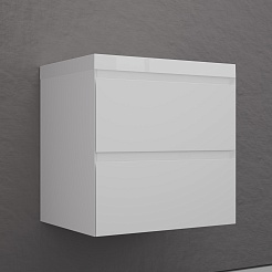 Style Line Тумба с раковиной Манхэттен 60 Plus подвесная эмаль белая матовая – фотография-3